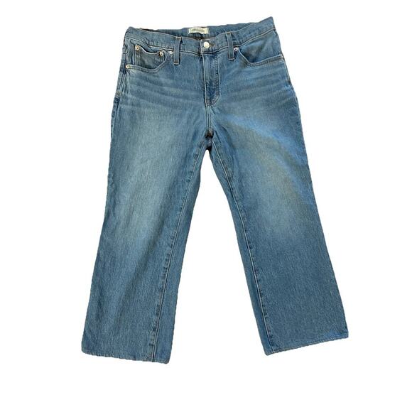 Madewell Cali Demi Boot Jeans Women’s Sz 31P Blue Cropped Mid Rise Stretch - Picture 2 of 11